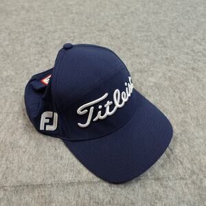 Titleist‎ Pro V1 FJ FootJoy Logo Mens Golf Hat Navy Blue Adjustable Snapback Cap